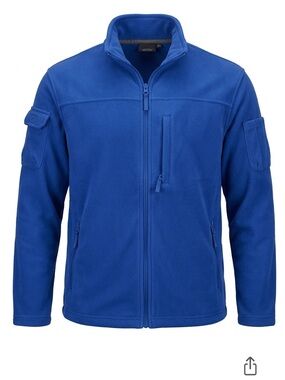 Duluth Jacket Fleece Shoremsn Windproof 3-Layer Men XL Royal Blue 7 Pkts Zip-Up